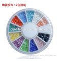 12 colors ceramic pearl wheel nail decoration for the toe nails